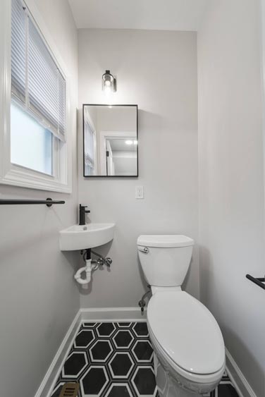 A clean bathroom, free from sewage problems 