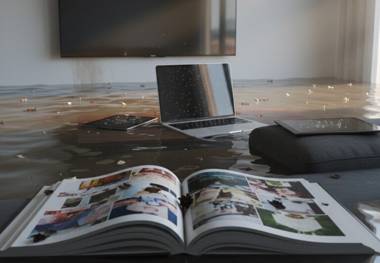electronic and photo book water damage